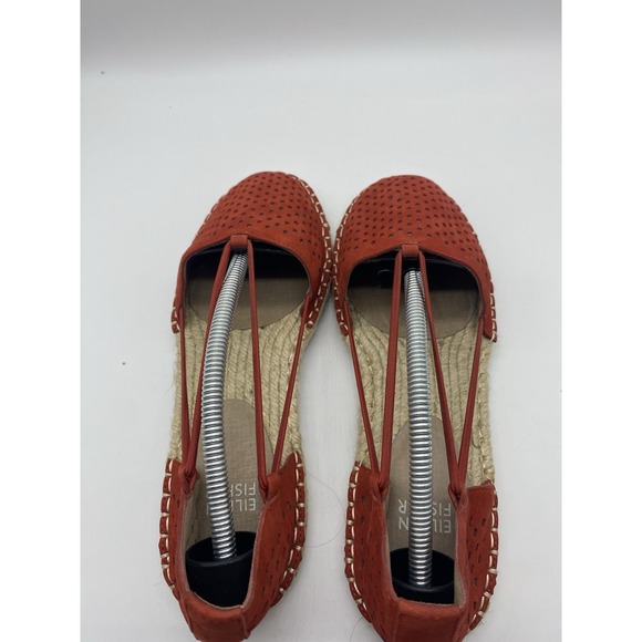Eileen Fisher Lee 2 Women Espadrille Shoe Size 7.5 Elastic Leather Slip On‎ Red - Picture 4 of 7